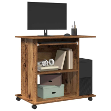 vidaXL antik fa színű szerelt fa számítógépasztal 80 x 50 x 75 cm íróasztal