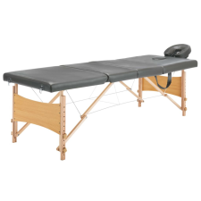 vidaXL antracit 4 zónás masszázsasztal favázzal 186 x 68 cm szépségápolási bútor