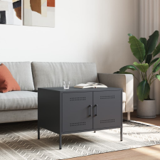 vidaXL antracit hidegen hengerelt acél dohányzóasztal 68x50x50,5 cm bútor