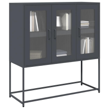 vidaXL antracit hidegen hengerelt acél tálalószekrény 100,5x39x107 cm bútor