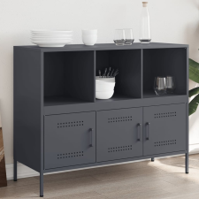 vidaXL antracit hidegen hengerelt acél tálalószekrény 100,5x39x79 cm bútor