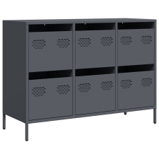 vidaXL antracit hidegen hengerelt acél tálalószekrény 101,5x39x73,5 cm (851264) bútor