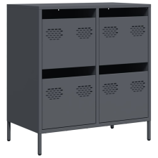 vidaXL antracit hidegen hengerelt acél tálalószekrény 68x39x73,5 cm (851258) bútor
