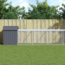 vidaXL antracit horganyzott acél tyúkketrec kifutóval 117x813x123 cm haszonállat felszerelés