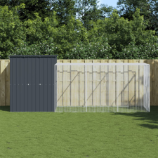 vidaXL antracit horganyzott acél tyúkketrec kifutóval 165x455x181 cm haszonállat felszerelés
