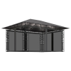 vidaXL antracit pavilon szúnyoghálóval/fényfüzérrel 4x3x2,73m 180g/m²