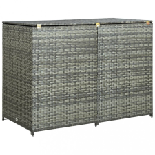 vidaXL Antracit polyrattan dupla tároló gurulós kukához 148x77x111 cm kerti tárolás