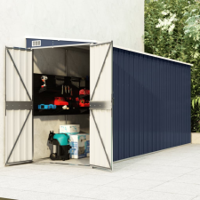 vidaXL antracitszürke acél falhoz erősíthető fészer 118 x 382 x 178 cm kerti tárolás