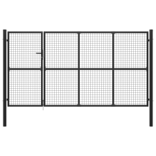 vidaXL antracitszürke acél kertkapu 350 x 175 cm kerti dekoráció