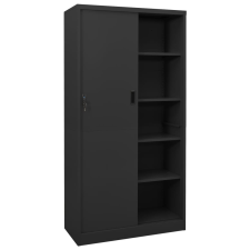 vidaXL antracitszürke acél tolóajtós irodai szekrény 90 x 40 x 180 cm (335961) bútor