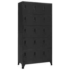 vidaXL antracitszürke acél zárható szekrény 90 x 40 x 180 cm bútor