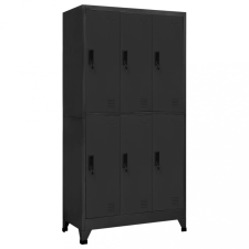 vidaXL Antracitszürke acél zárható szekrény 90 x 45 x 180 cm bútor