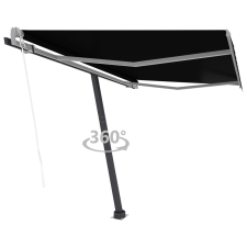 vidaXL antracitszürke automata póznás napellenző 350 x 250 cm kerti bútor