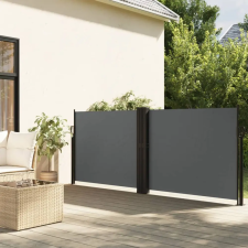 vidaXL Antracitszürke behúzható oldalsó napellenző 140x1200 cm kerti bútor