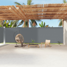 vidaXL Antracitszürke behúzható oldalsó napellenző 220 x 1200 cm kerti bútor