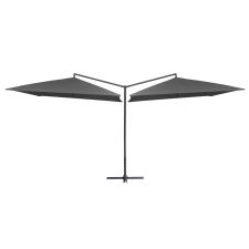 vidaXL antracitszürke dupla napernyő acélrúddal 250 x 250 cm kerti bútor
