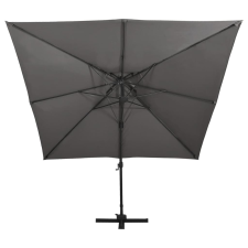 vidaXL antracitszürke dupla tetejű konzolos napernyő 300 x 300 cm (312372) kerti bútor