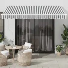 vidaXL antracitszürke-fehér kézzel kihúzható napellenző 350 x 250 cm kerti bútor