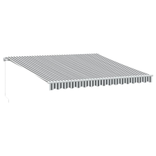 vidaXL antracitszürke-fehér kézzel kihúzható napellenző 400 x 350 cm (3215792) kerti bútor