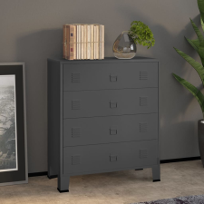 vidaXL antracitszürke fém ipari fiókos szekrény 78 x 40 x 93 cm bútor