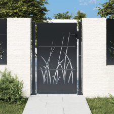 vidaXL antracitszürke fűmintás acél kertkapu 105 x 155 cm kerti bútor