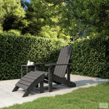 vidaXL Antracitszürke HDPE kerti adirondack szék lábtartóval kerti bútor