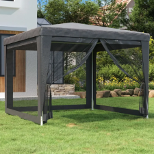 vidaXL Antracitszürke HDPE rendezvénysátor 4 hálós oldalfallal 3x3 m kerti bútor