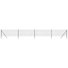 vidaXL antracitszürke horganyzott acél dróthálós kerítés 1,1 x 10 m (154210) építőanyag