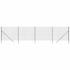 vidaXL antracitszürke horganyzott acél dróthálós kerítés 1,8x10 m (154213) építőanyag