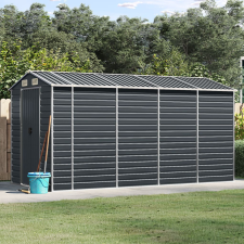 vidaXL antracitszürke horganyzott acél kerti fészer 191 x 385 x 198 cm kerti tárolás