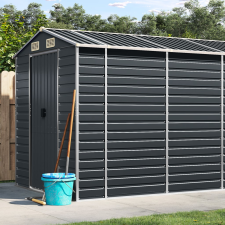 vidaXL Antracitszürke horganyzott acél kerti fészer 191x725x198 cm kerti tárolás