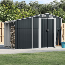 vidaXL antracitszürke horganyzott acél kerti fészer 277x192,5x179 cm kerti tárolás