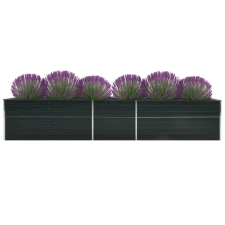 vidaXL antracitszürke horganyzott acél kerti virágtartó 400x80x45 cm kerti dekoráció