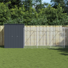 vidaXL antracitszürke horganyzott acél kutyakennel 165x1067x181 cm szállítóbox, fekhely kutyáknak