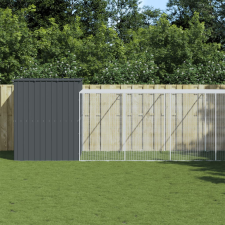 vidaXL antracitszürke horganyzott acél kutyakennel 214x1069x181 cm szállítóbox, fekhely kutyáknak