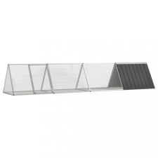 vidaXL antracitszürke horganyzott acél nyúlketrec 403,5x80,5x71 cm ketrec, szállítóbox rágcsálóknak