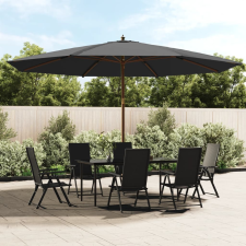 vidaXL antracitszürke kerti napernyő fa rúddal 400 x 273 cm kerti bútor