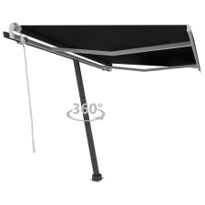 vidaXL antracitszürke kézzel kihúzható póznás napellenző 300 x 250 cm kerti bútor