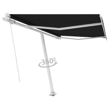 vidaXL antracitszürke kézzel kihúzható póznás napellenző 350 x 250 cm kerti bútor