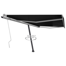 vidaXL antracitszürke kézzel kihúzható póznás napellenző 400 x 350 cm kerti bútor
