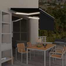 vidaXL antracitszürke kihúzható LED-es napellenző redőnnyel 3,5x2,5 m kerti bútor