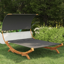 vidaXL antracitszürke lucfenyő tetőponyvás függőágy 165 x 210 x 155 cm kerti bútor