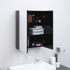 vidaXL antracitszürke MDF tükrös fürdőszobaszekrény 60 x 15 x 75 cm fürdőszoba bútor