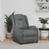 vidaXL Antracitszürke Műbőr Dönthető Relax Fotel Pohártartókkal