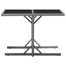 vidaXL antracitszürke polyrattan és üveglapos kerti asztal 110x53x72cm (46455) kerti bútor