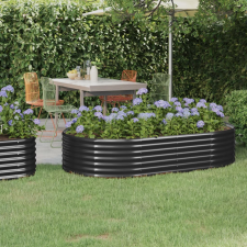 vidaXL antracitszürke porszórt acél kerti ültetőláda 175x100x36 cm kerti tárolás