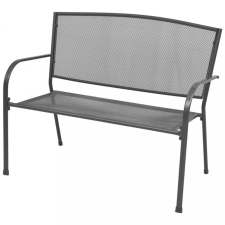vidaXL Antracitszürke rácsos acél kerti pad 108 cm kerti bútor
