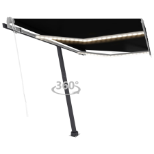 vidaXL antracitszürke szélérzékelős és LED-es napellenző 300 x 250 cm kerti bútor