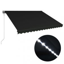 vidaXL Antracitszürke szélérzékelős és LED-es napellenző 450 x 300 cm kerti bútor