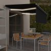 vidaXL Antracitszürke szélérzékelős, LED-es napellenző redőnnyel 4x3m (3069314)